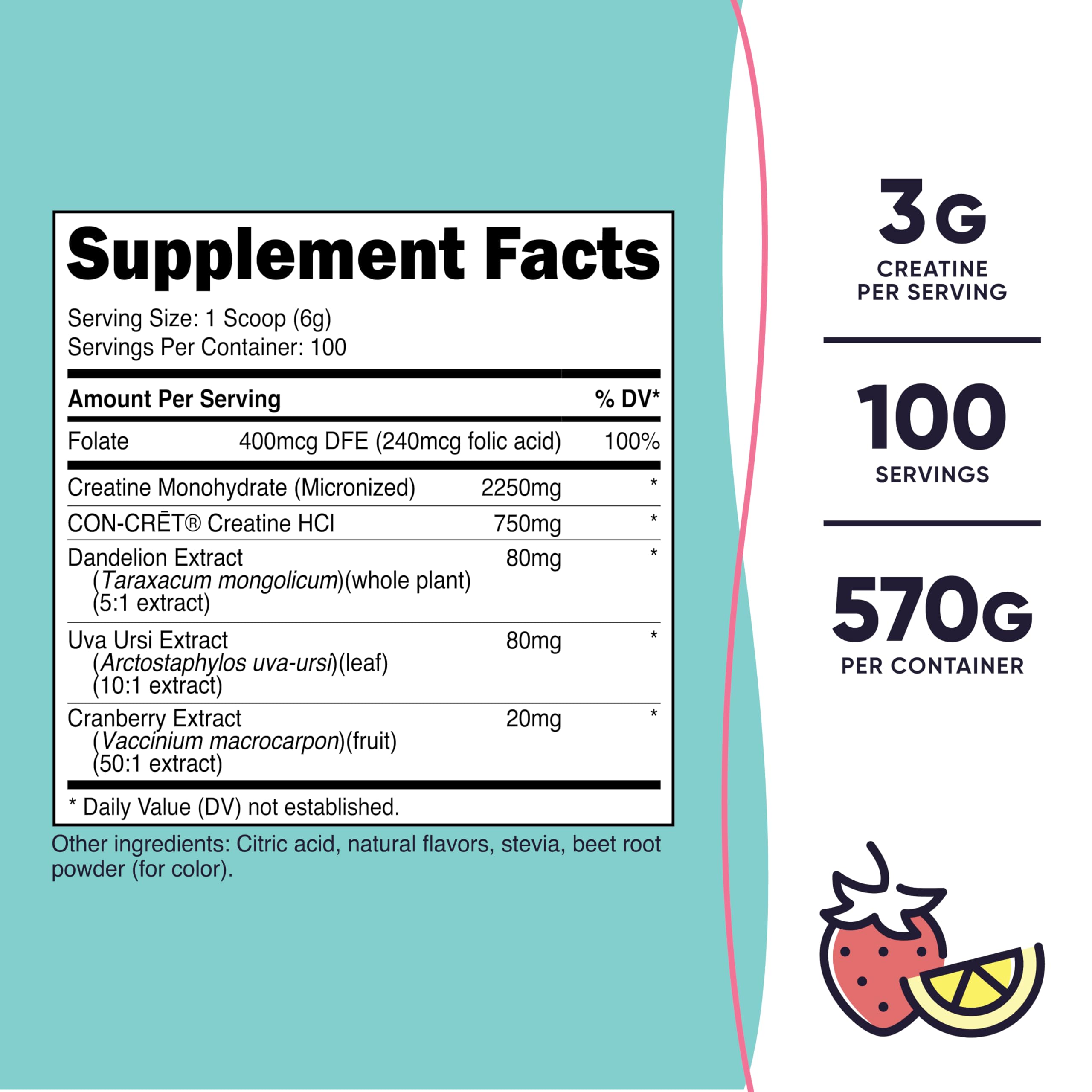 Nutricost Creatine Monohydrate Powder 649g side view