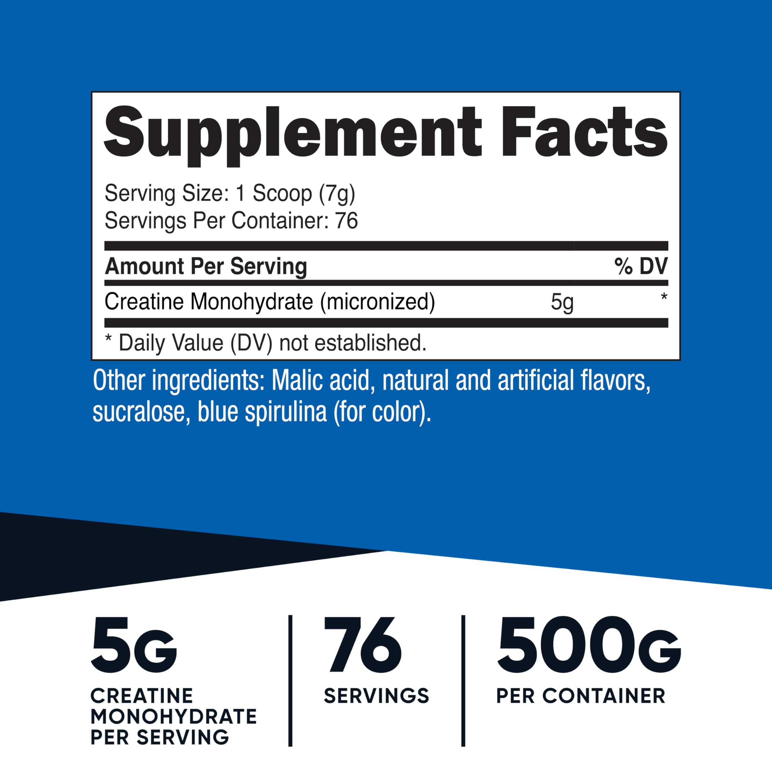 Nutricost Creatine Monohydrate scoop next to the container