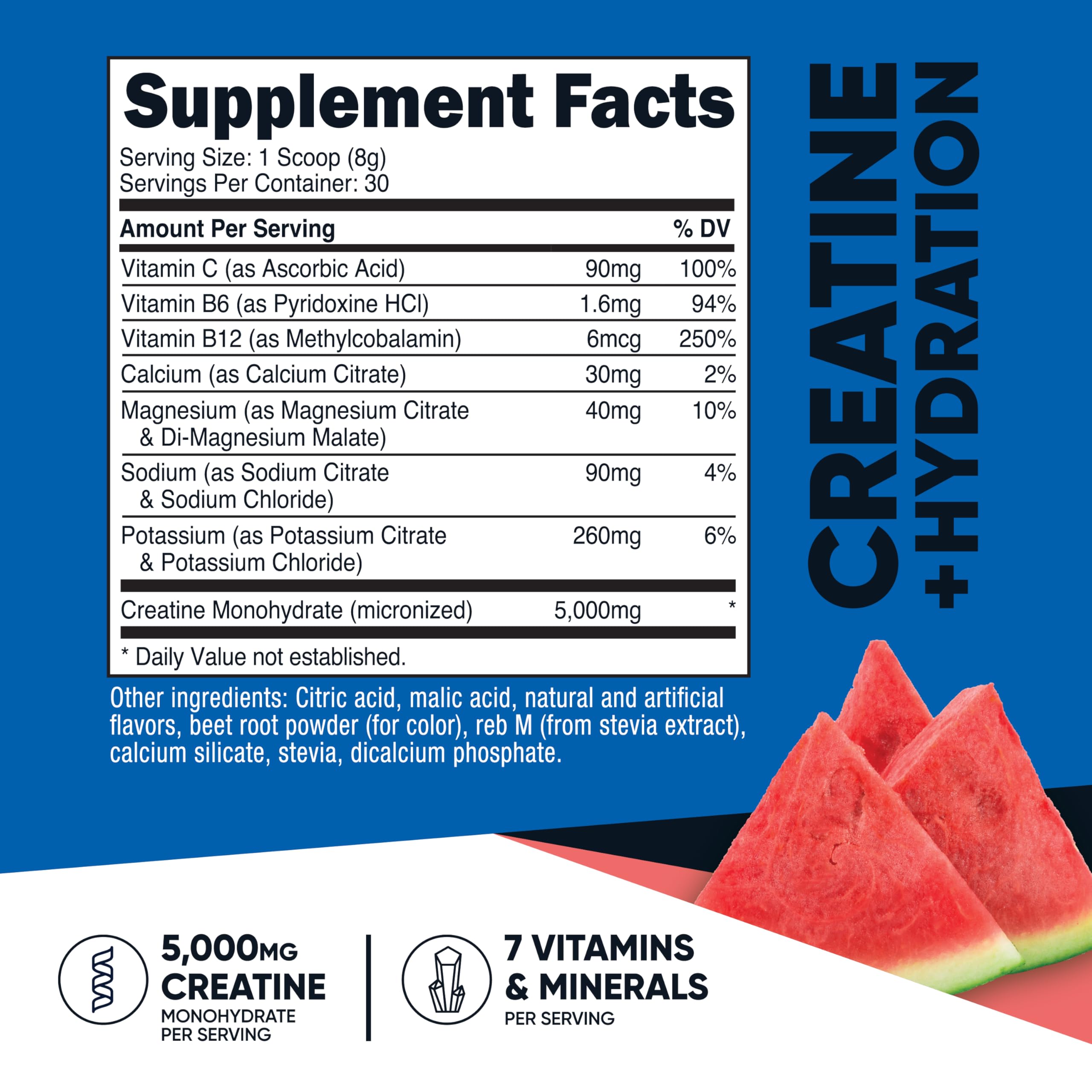 Nutricost Creatine Monohydrate watermelon powder in a scoop