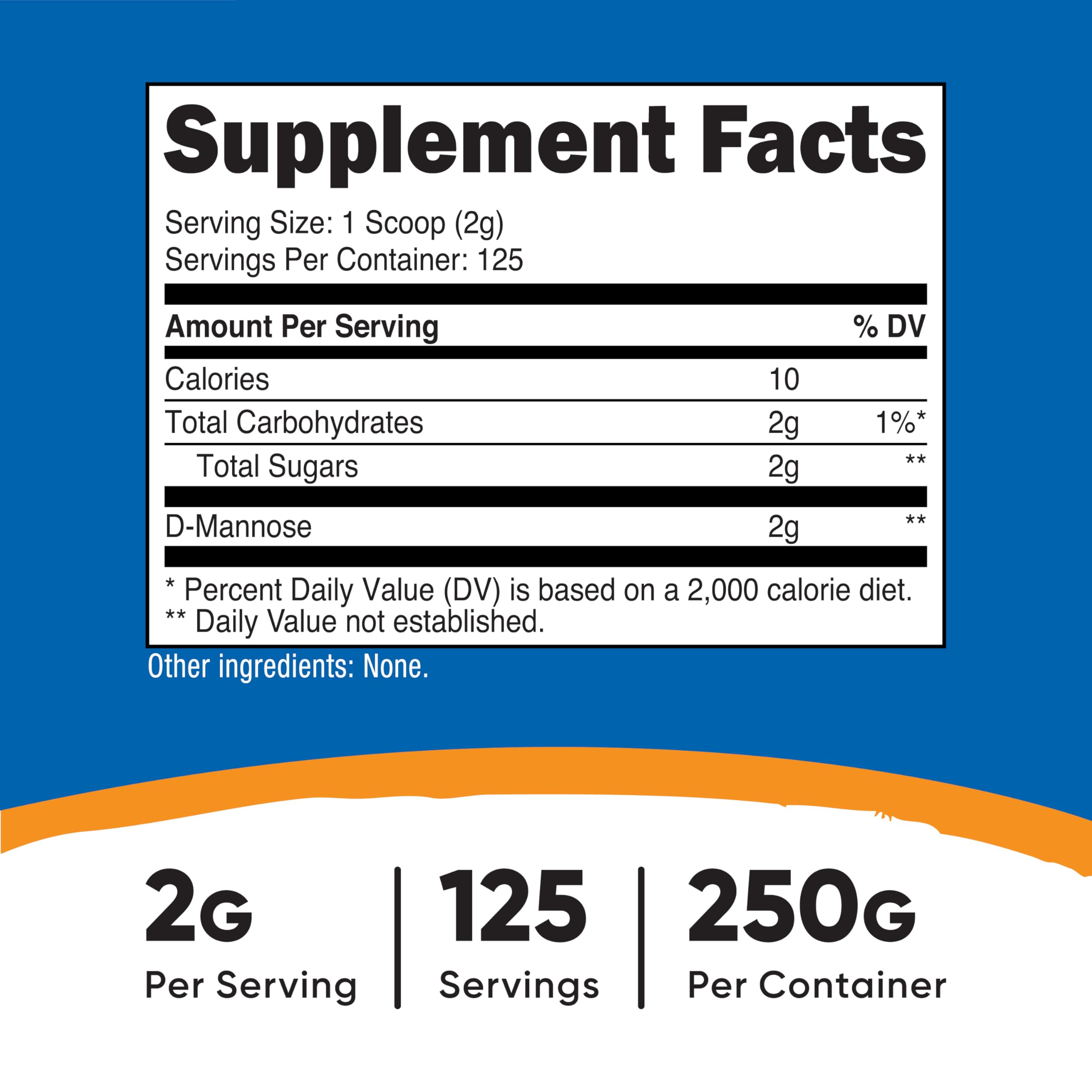 Nutricost D-Mannose Powder 250g packaging