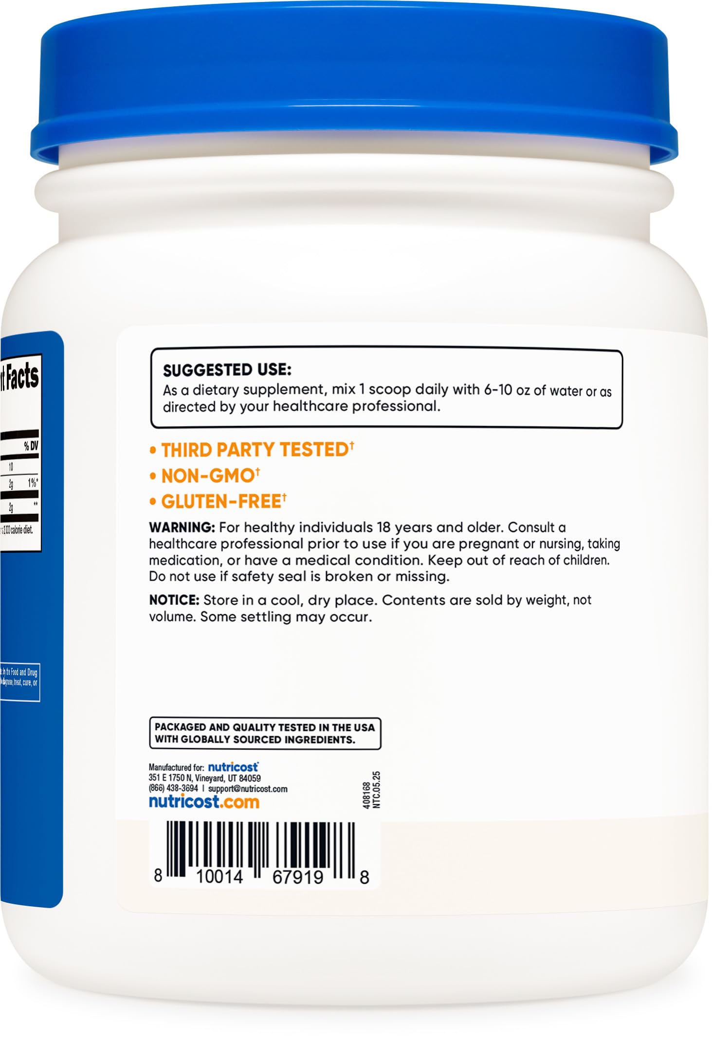 Nutricost D-Mannose Powder 500g scoop for serving