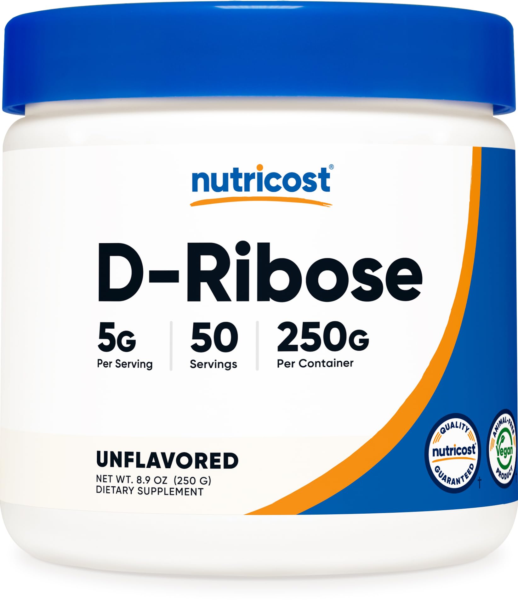 Nutricost D-Ribose Powder 250g front view
