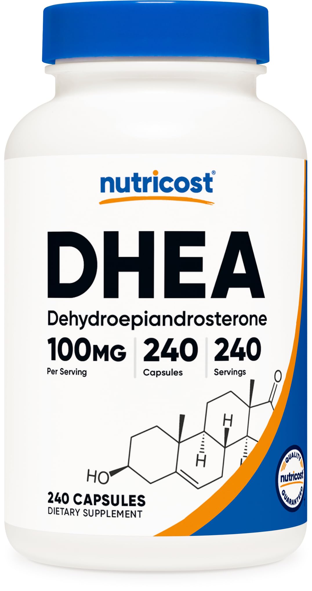 Nutricost DHEA Capsules 100mg bottle front view