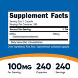 Nutricost DHEA Capsules 100mg side view showing capsule count