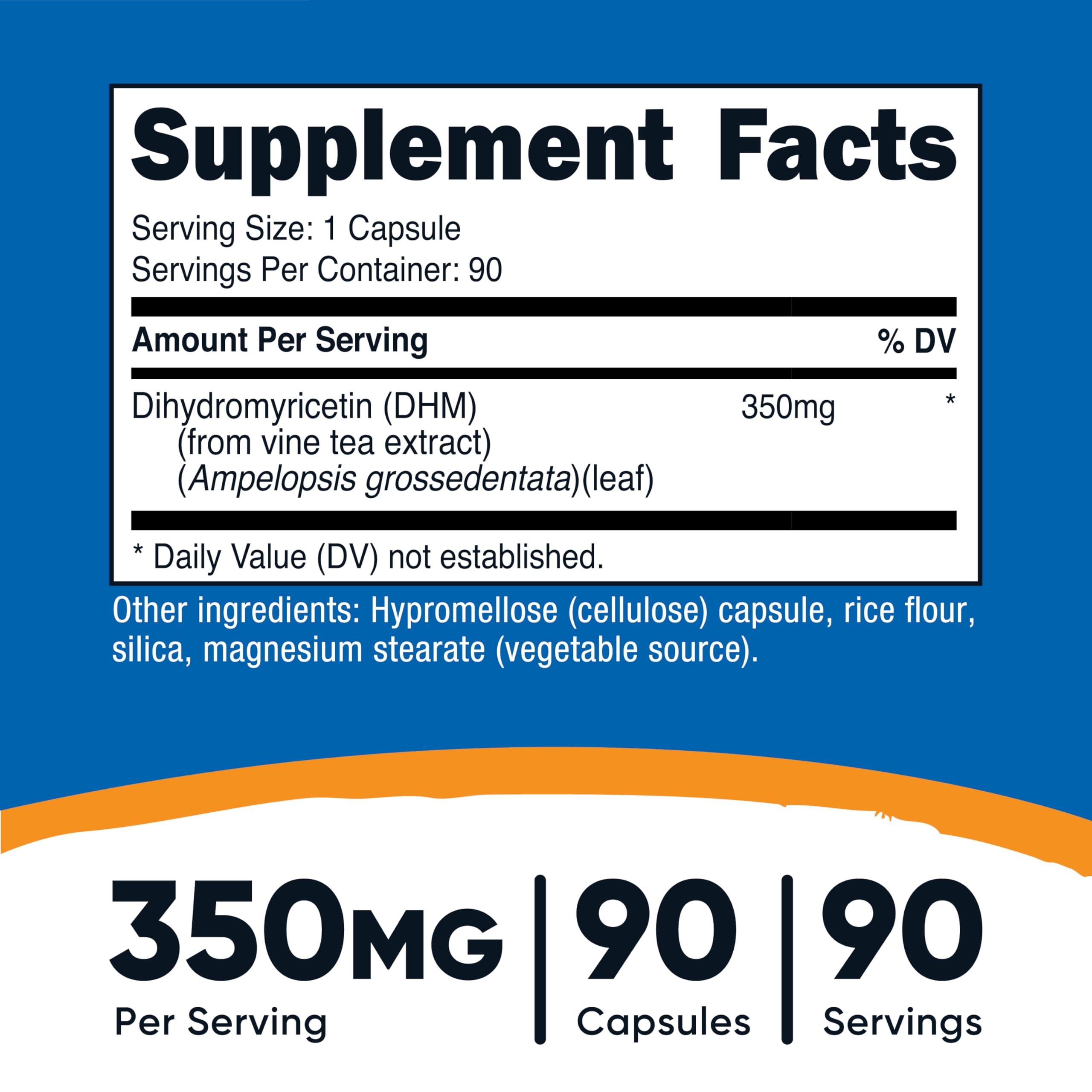 Nutricost Dihydromyricetin capsules side view