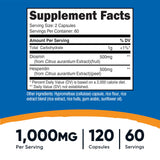 Nutricost Diosmin with Hesperidin 120 capsules bottle side view