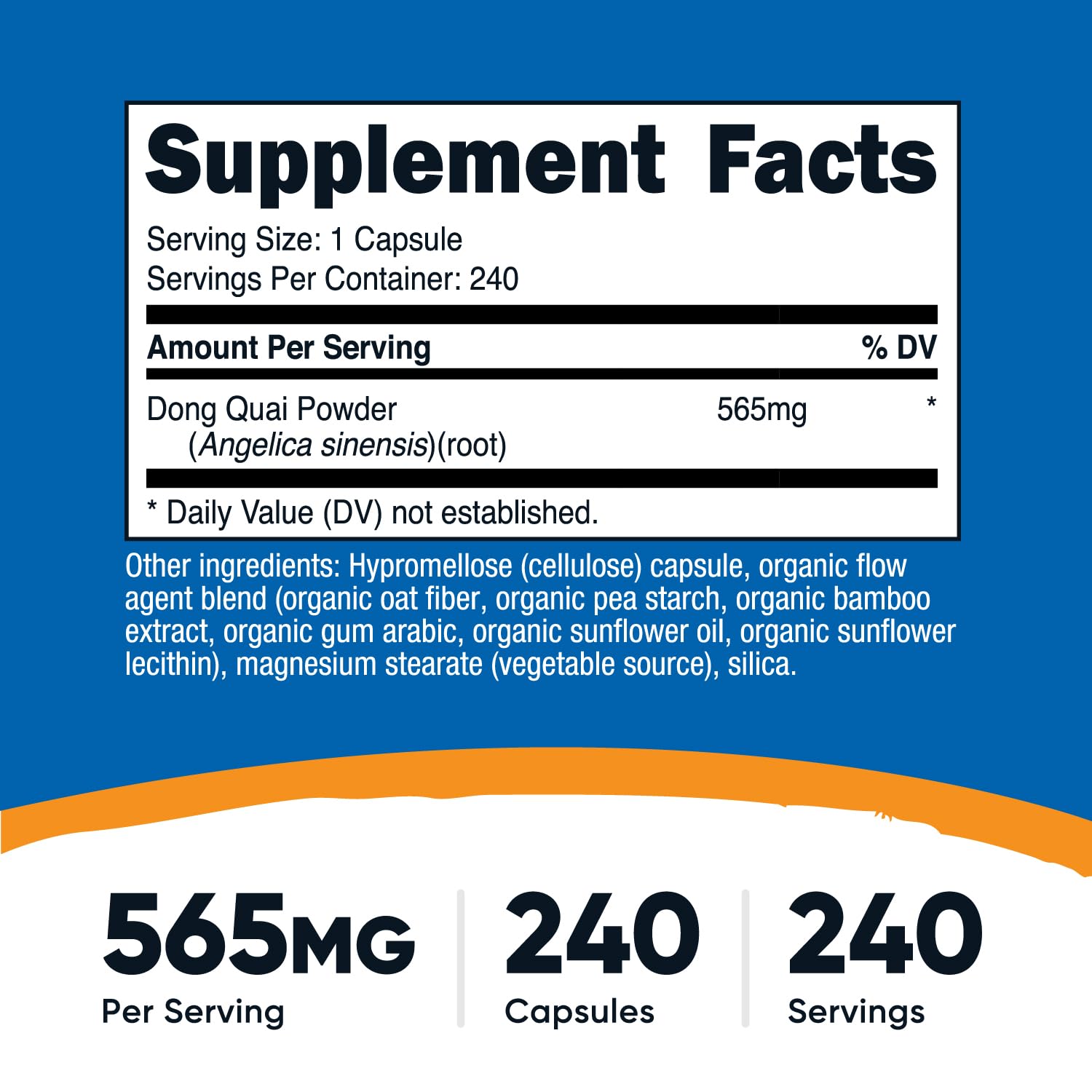 Nutricost Dong Quai Capsules showing the capsule contents