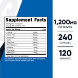 Nutricost EAA Capsules 1200mg side view with label