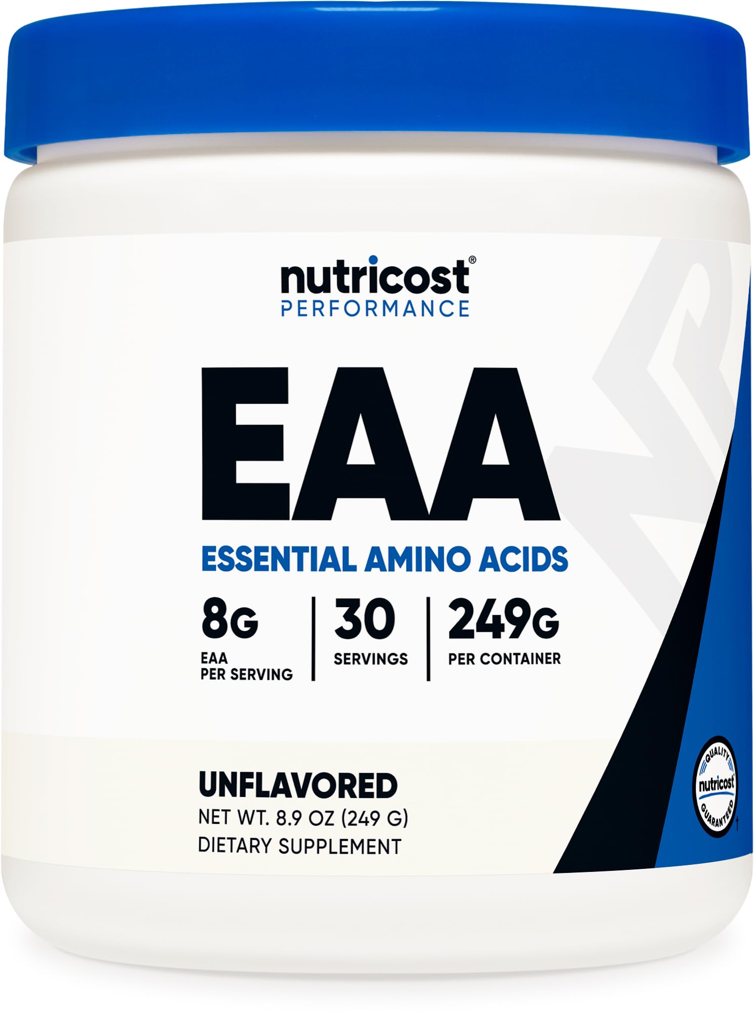 Nutricost EAA Powder 30 servings unflavoured front view