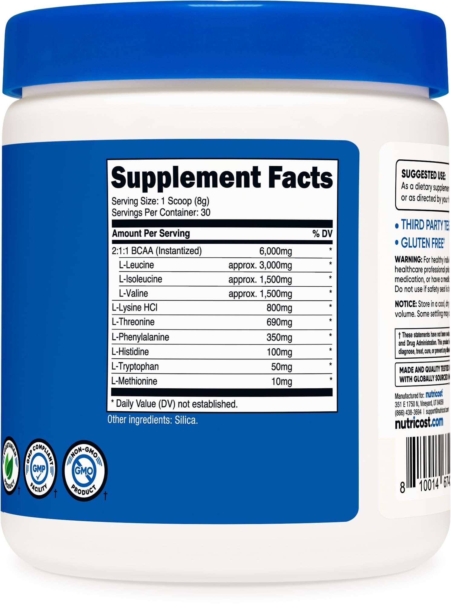 Nutricost EAA Powder with a glass of mixed drink
