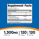 Nutricost Evening Primrose Oil 120 softgels bottle side view