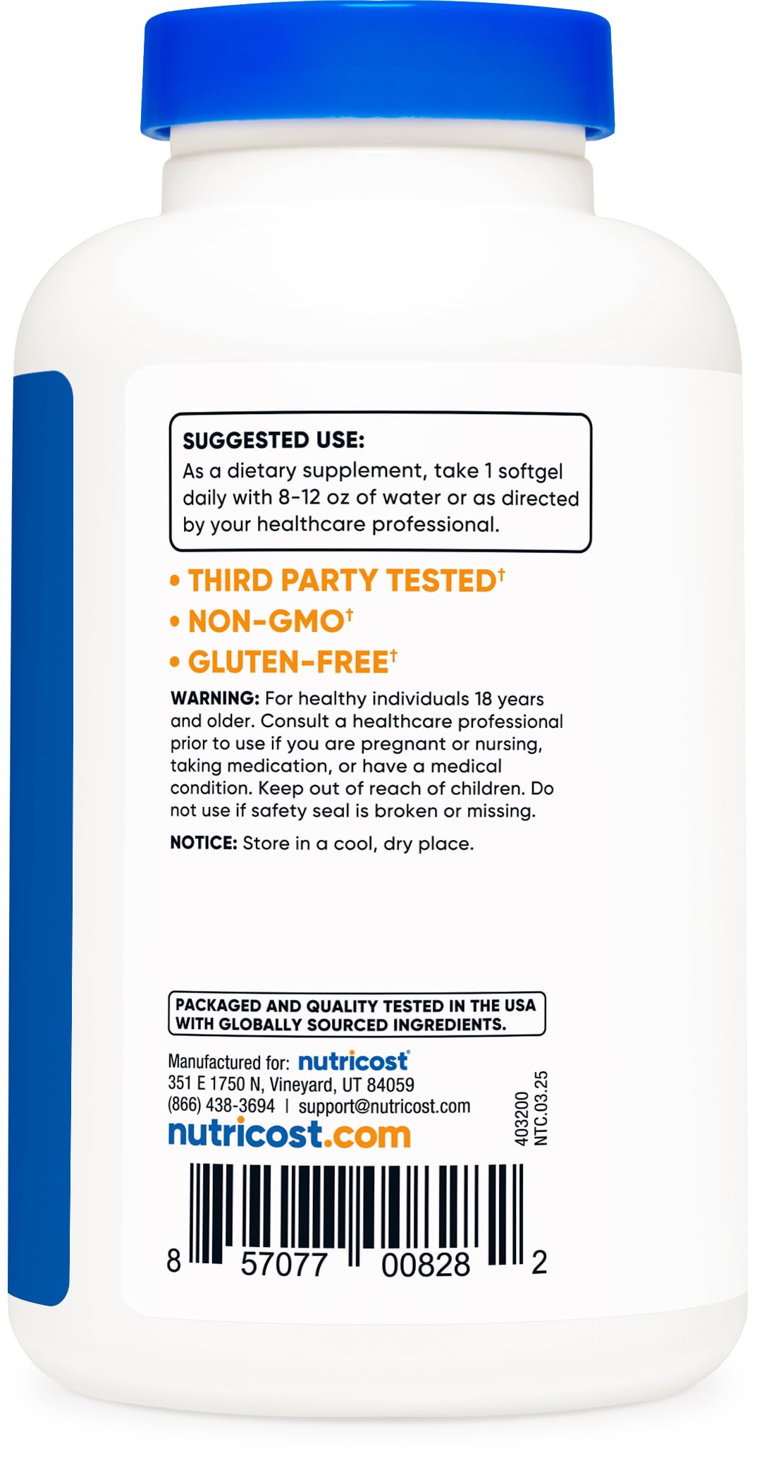 Nutricost Evening Primrose Oil ingredients list