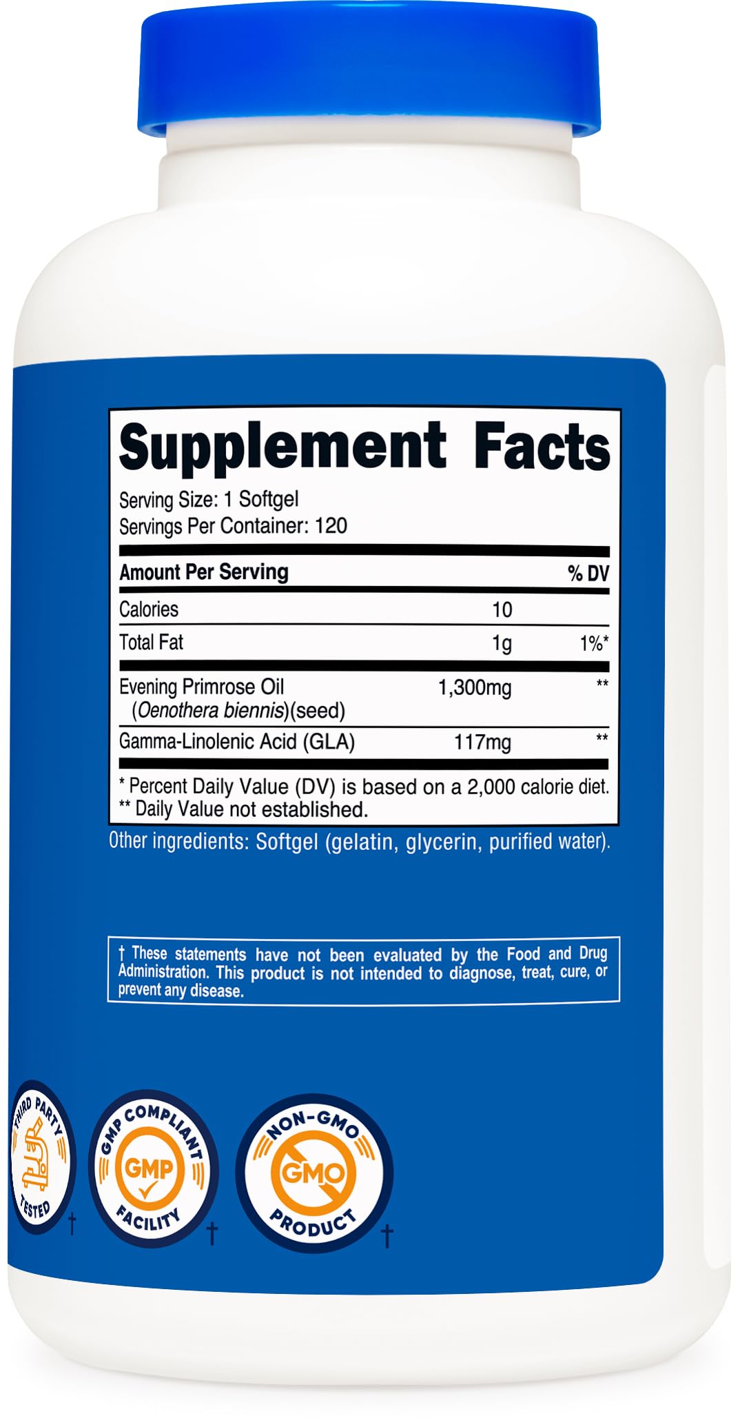 Nutricost Evening Primrose Oil softgels in hand