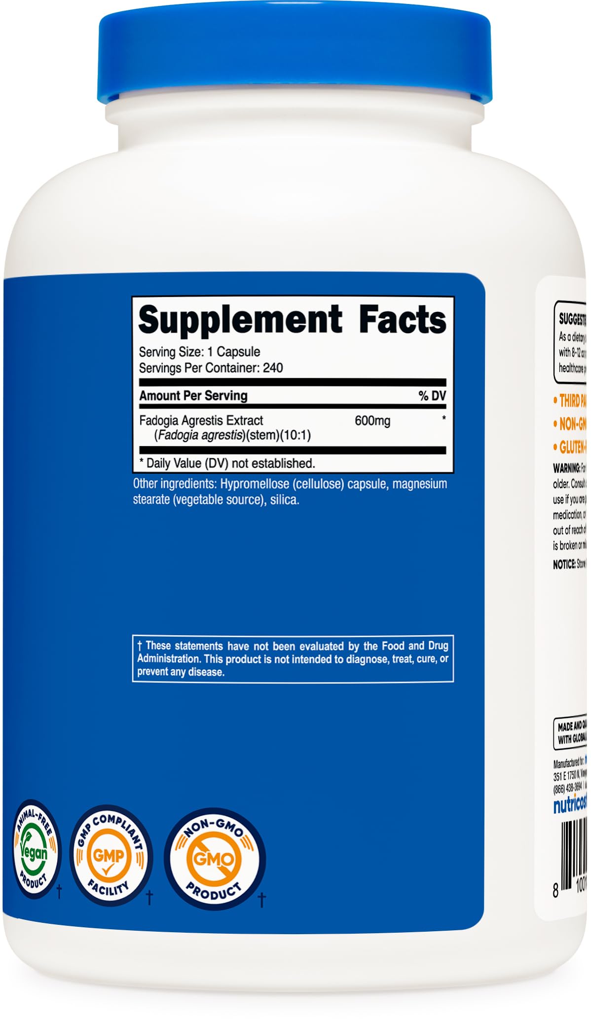 Nutricost Fadogia Agrestis bottle with measuring cup