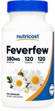 Nutricost Feverfew Supplement 380mg front view of packaging