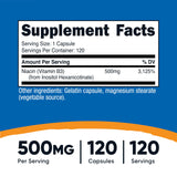 Nutricost Flush-Free Niacin 500mg capsules side view