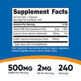 Nutricost GABA 500mg 240 Veggie Capsules side view