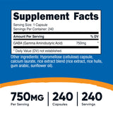 Nutricost GABA supplement side view showing capsule details