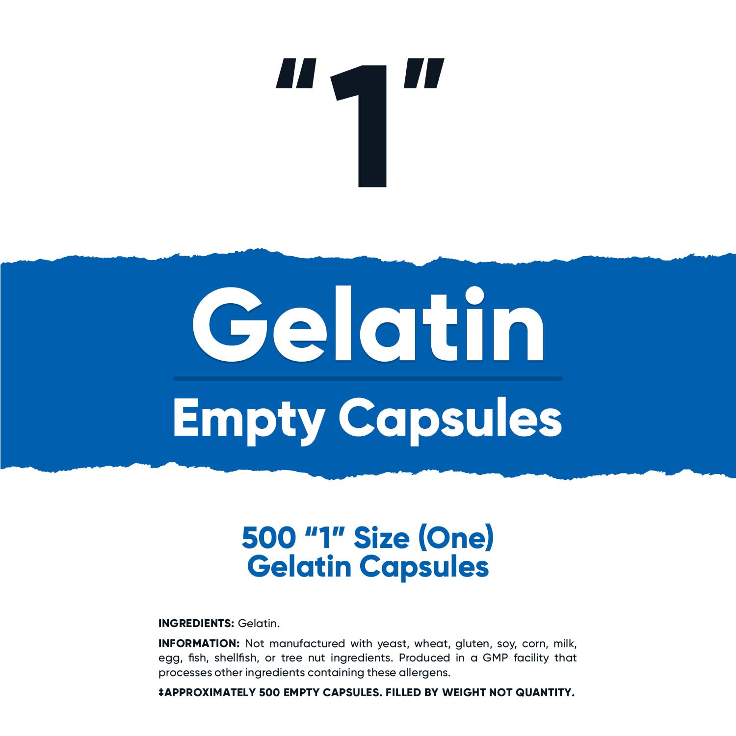 Nutricost Gelatin Size 1 Empty Capsules side view showing capsule size