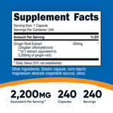 Nutricost Ginger Root Extract 550mg bottle side view