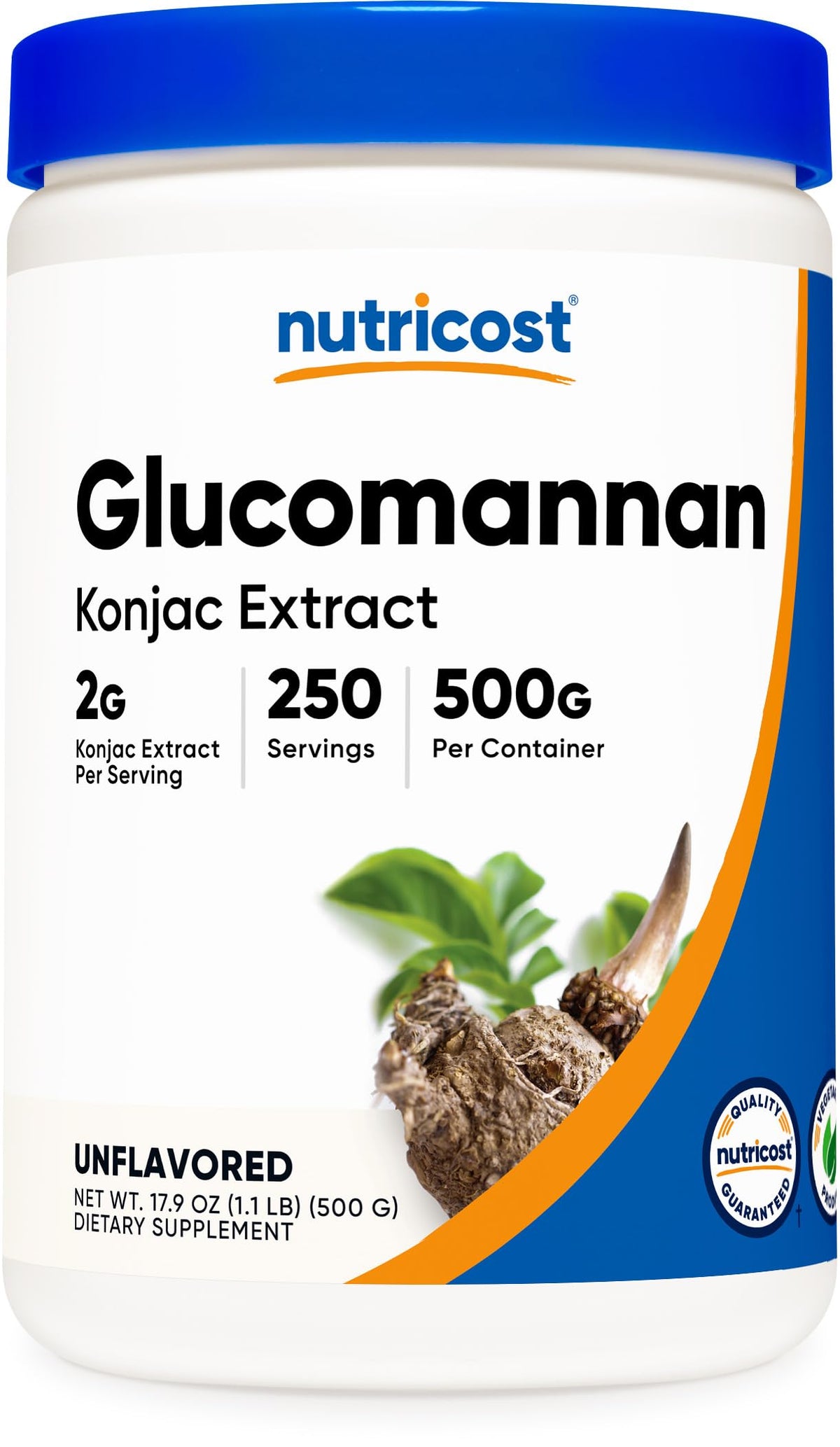 Nutricost Glucomannan Powder 500g front view