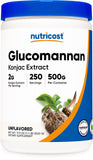 Nutricost Glucomannan Powder 500g front view
