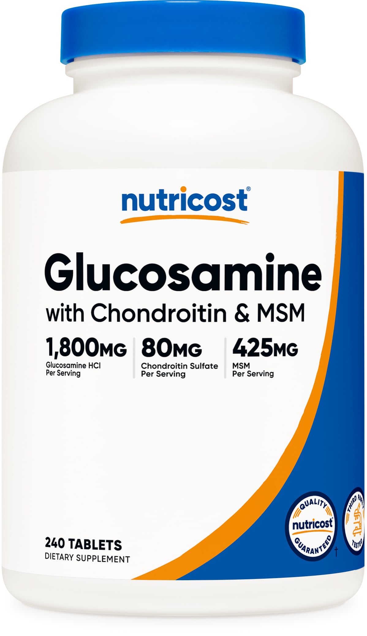 Nutricost Glucosamine Chondroitin MSM 240 Tablets front view