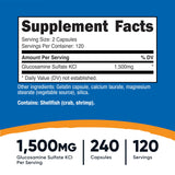 Nutricost Glucosamine Sulfate 240 Capsules bottle side view