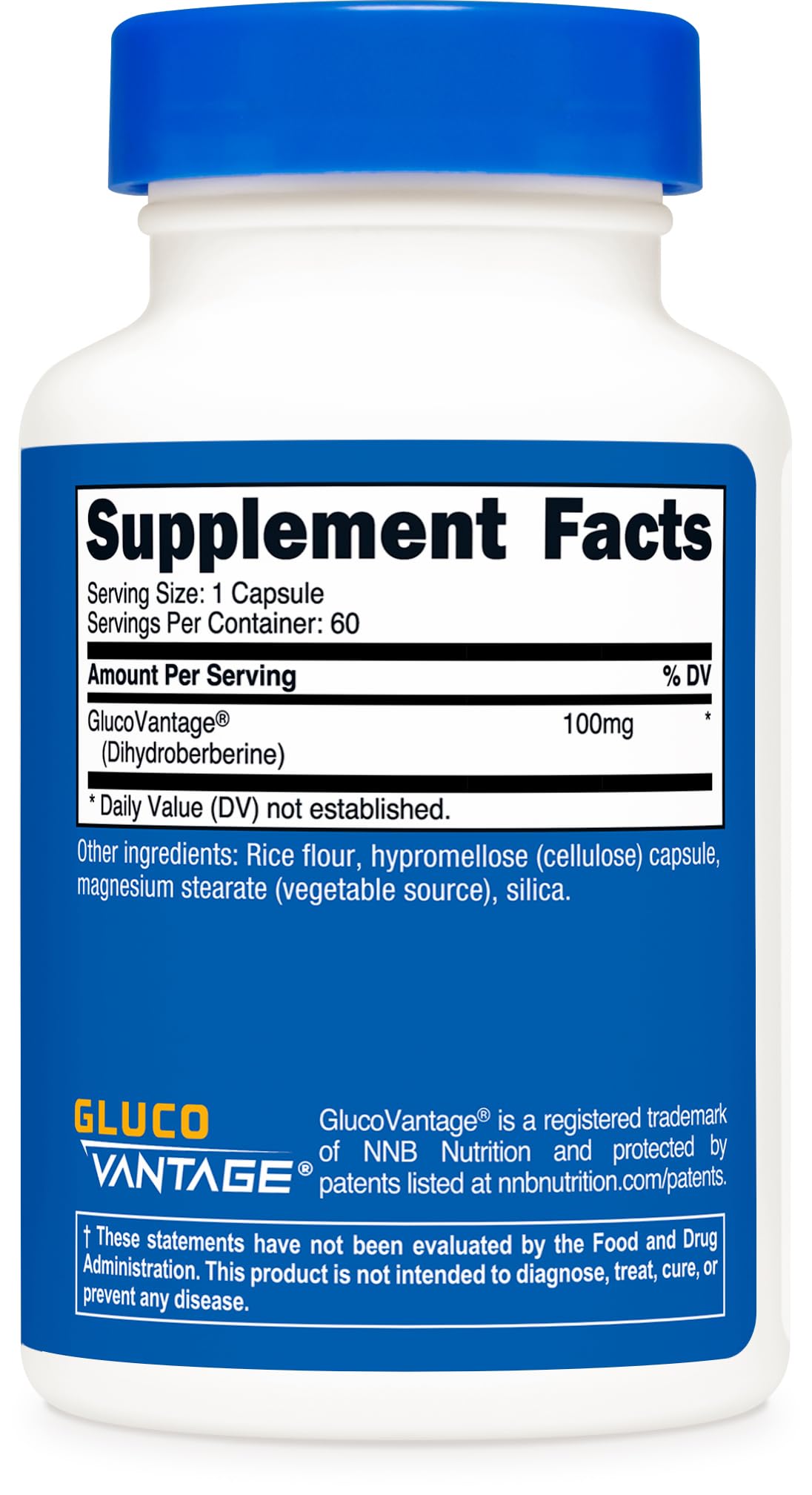 Nutricost GlucoVantage Dihydroberberine Capsules on a wooden surface