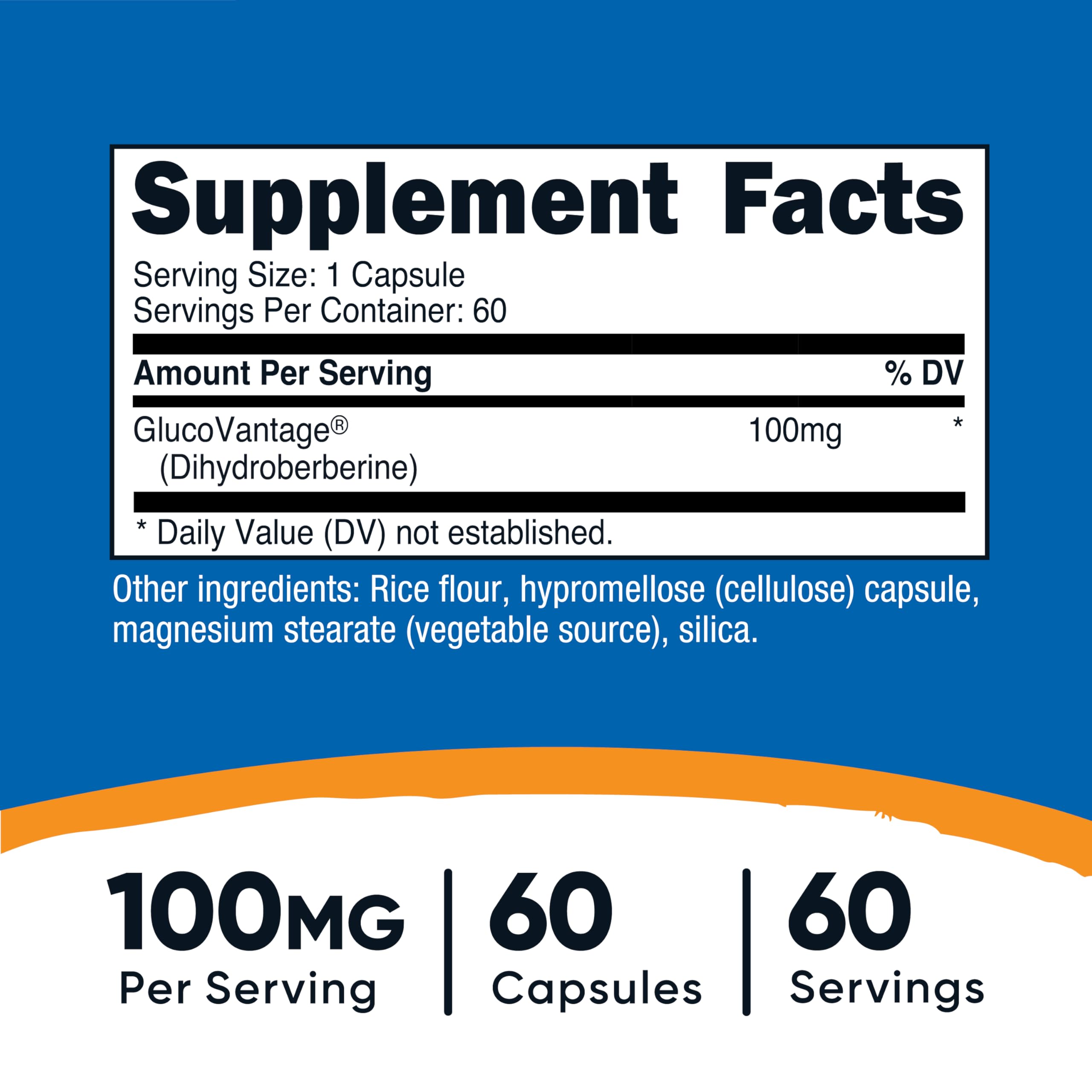 Nutricost GlucoVantage Dihydroberberine Capsules side view