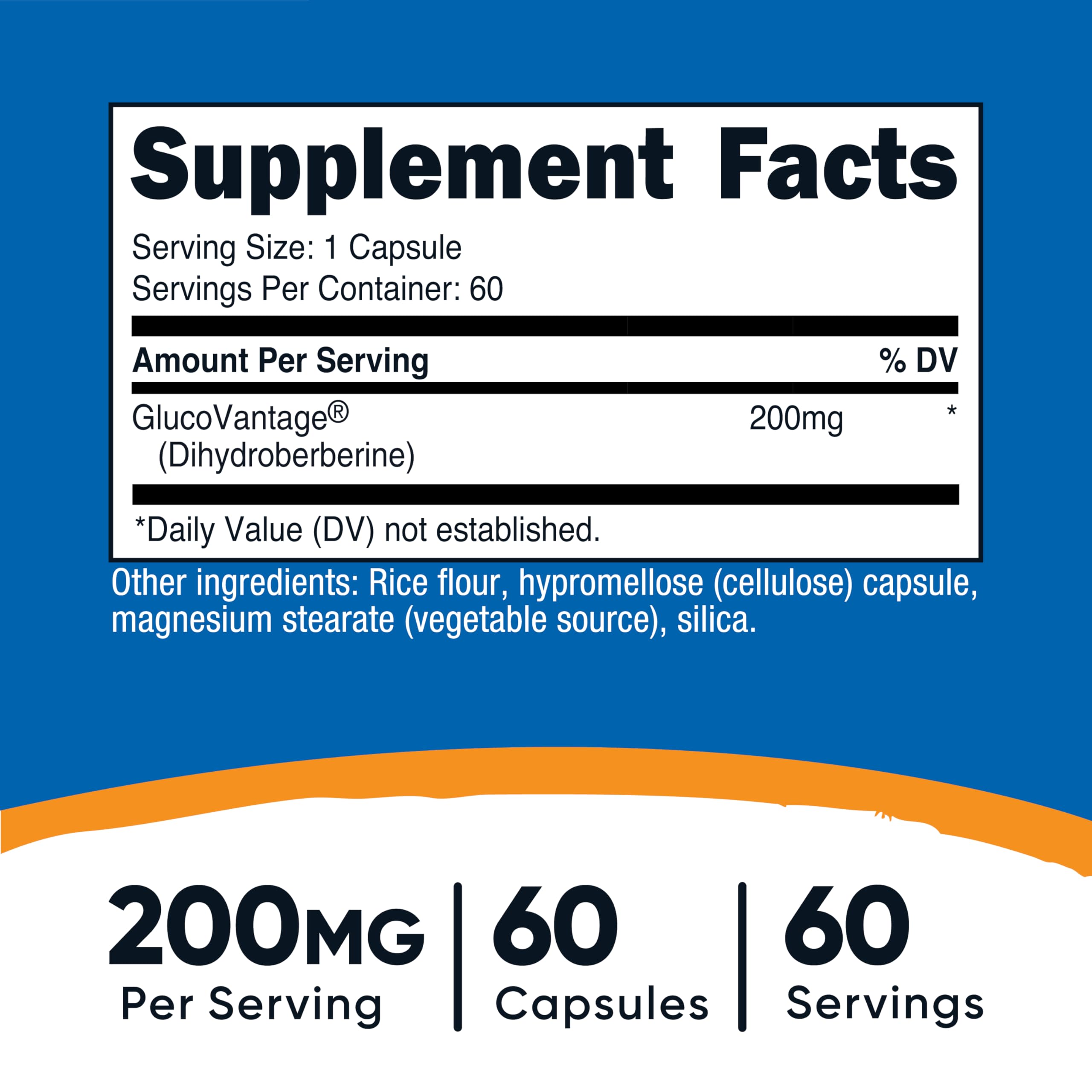 Nutricost GlucoVantage Dihydroberberine Capsules side view