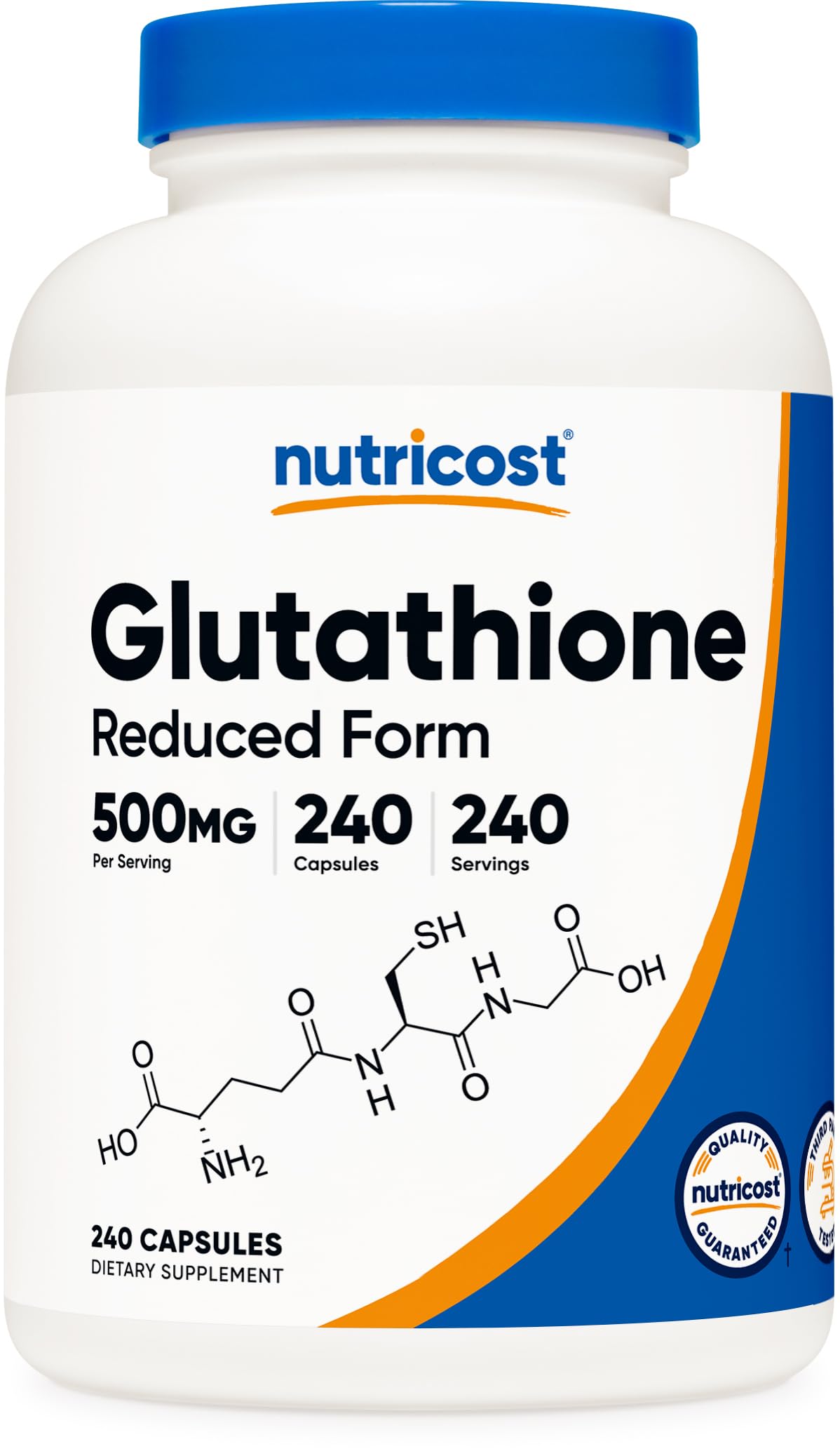 Nutricost Glutathione Capsules bottle front view
