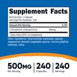 Nutricost Glutathione Capsules side view showing label