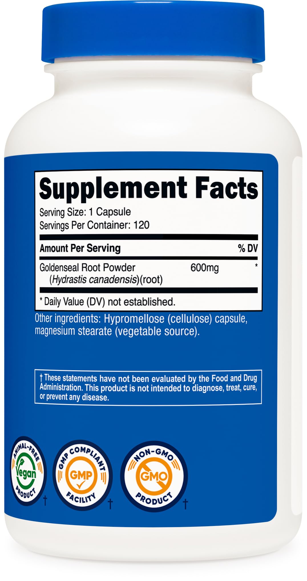 Nutricost Goldenseal Root 600mg Capsules close-up of capsules