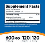 Nutricost Goldenseal Root 600mg Capsules side view
