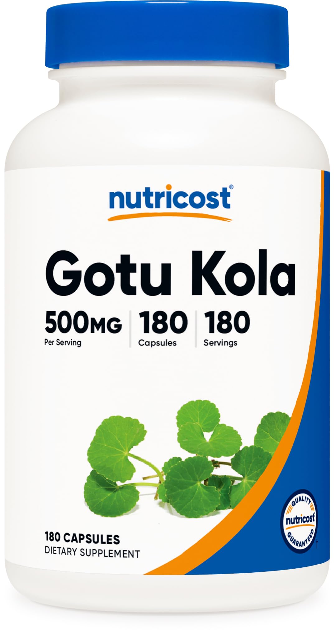 Nutricost Gotu Kola Capsules 180 count bottle front view