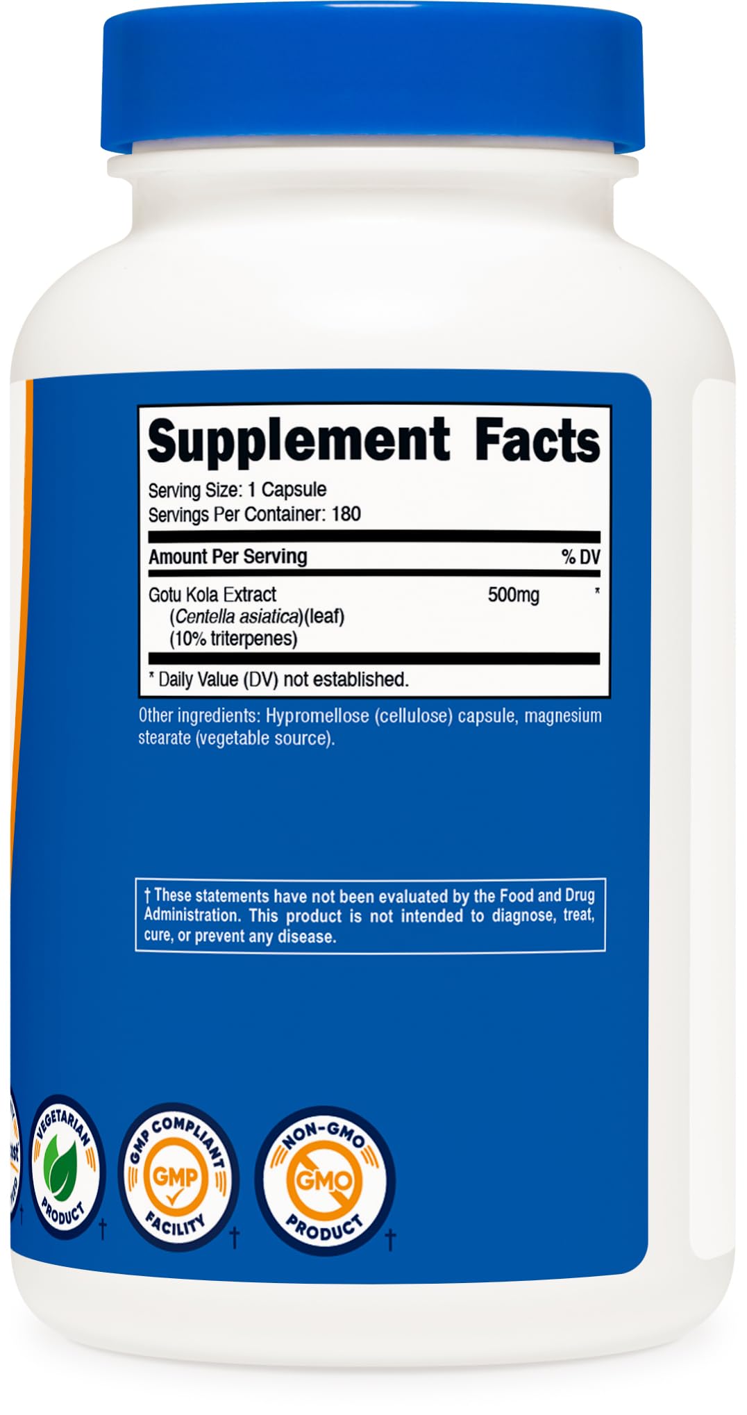 Nutricost Gotu Kola Capsules displayed with other herbal supplements