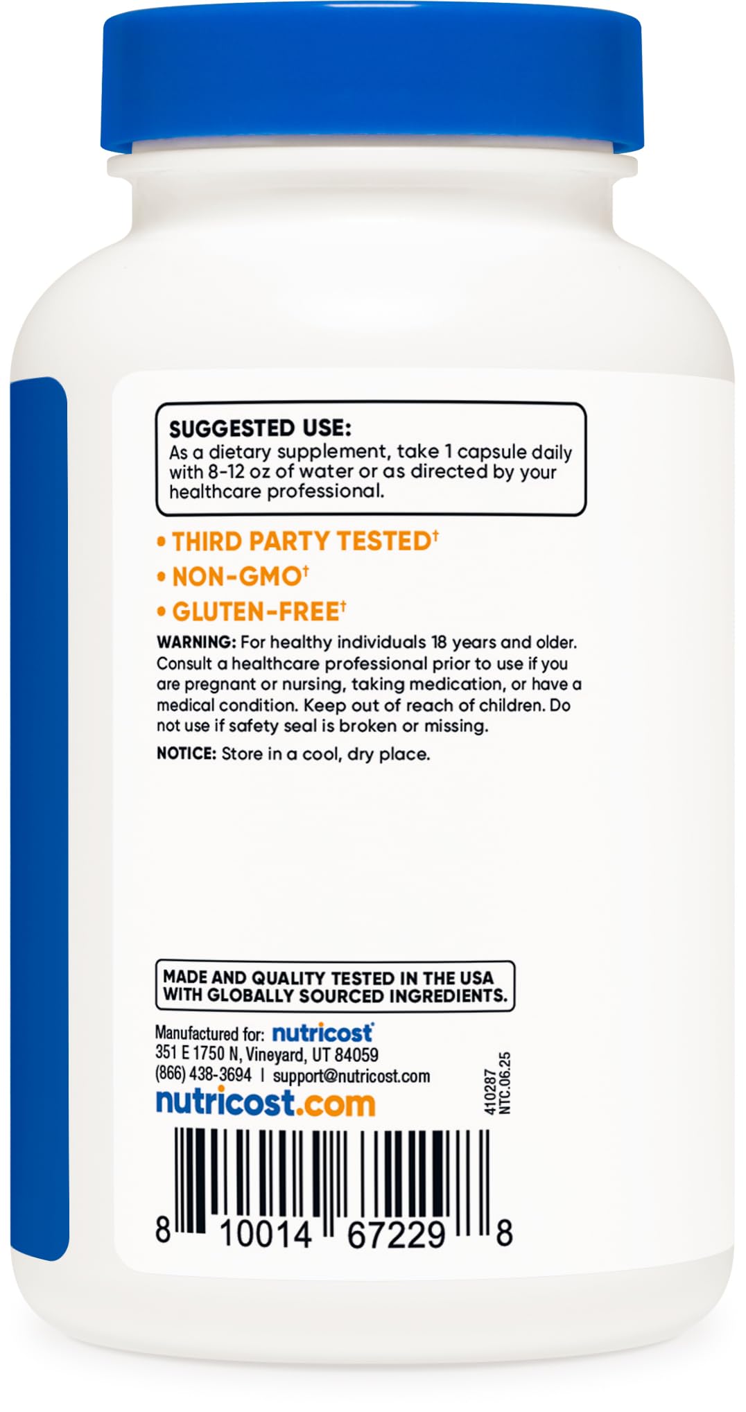 Nutricost Gotu Kola Capsules showing vegetarian capsule