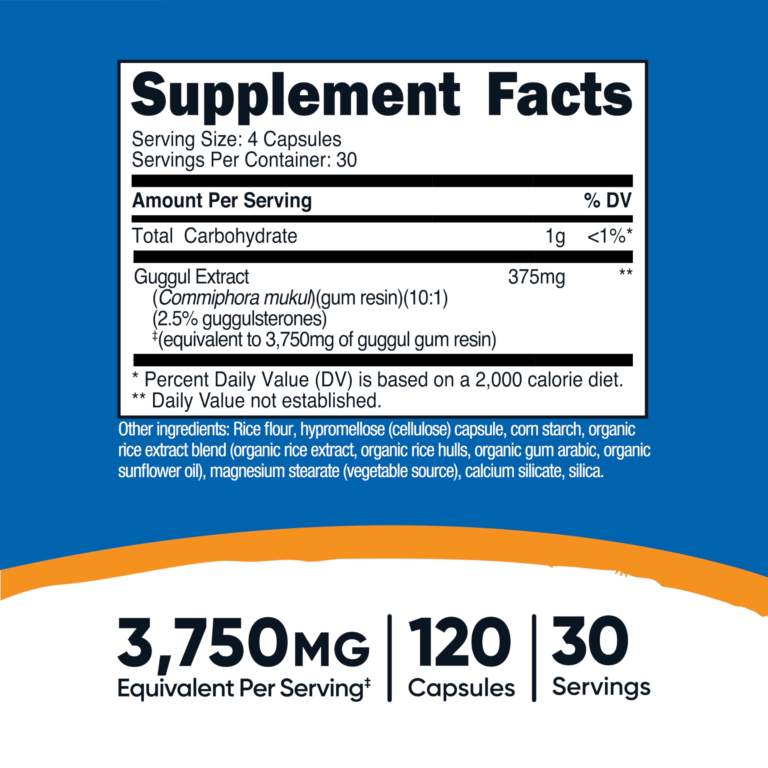 Nutricost Guggul Extract bottle side view