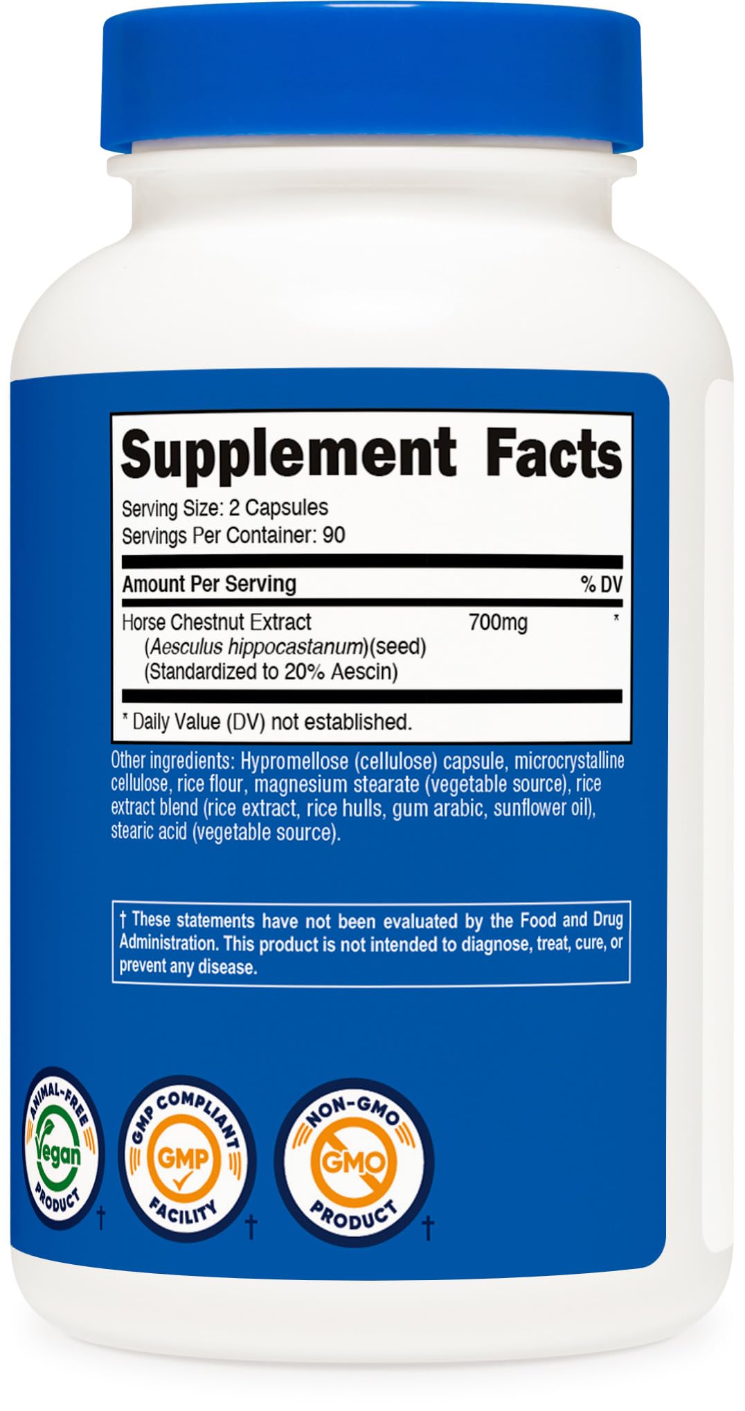 Nutricost Horse Chestnut Extract Capsules 700mg with measuring spoon