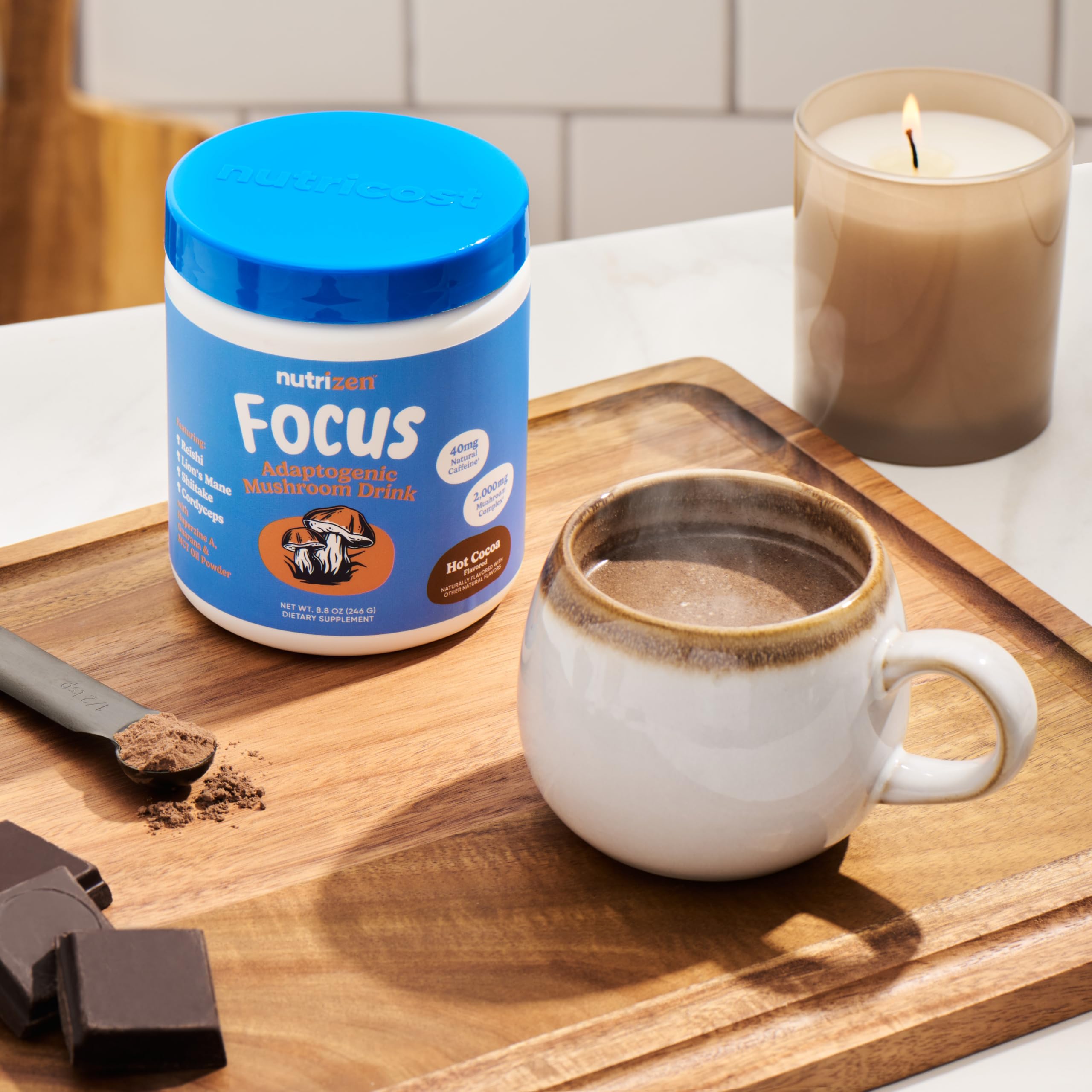 Nutricost Hot Cocoa Adaptogenic Mushroom Drink ingredients list