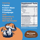 Nutricost Hot Cocoa Adaptogenic Mushroom Drink powder in a cup