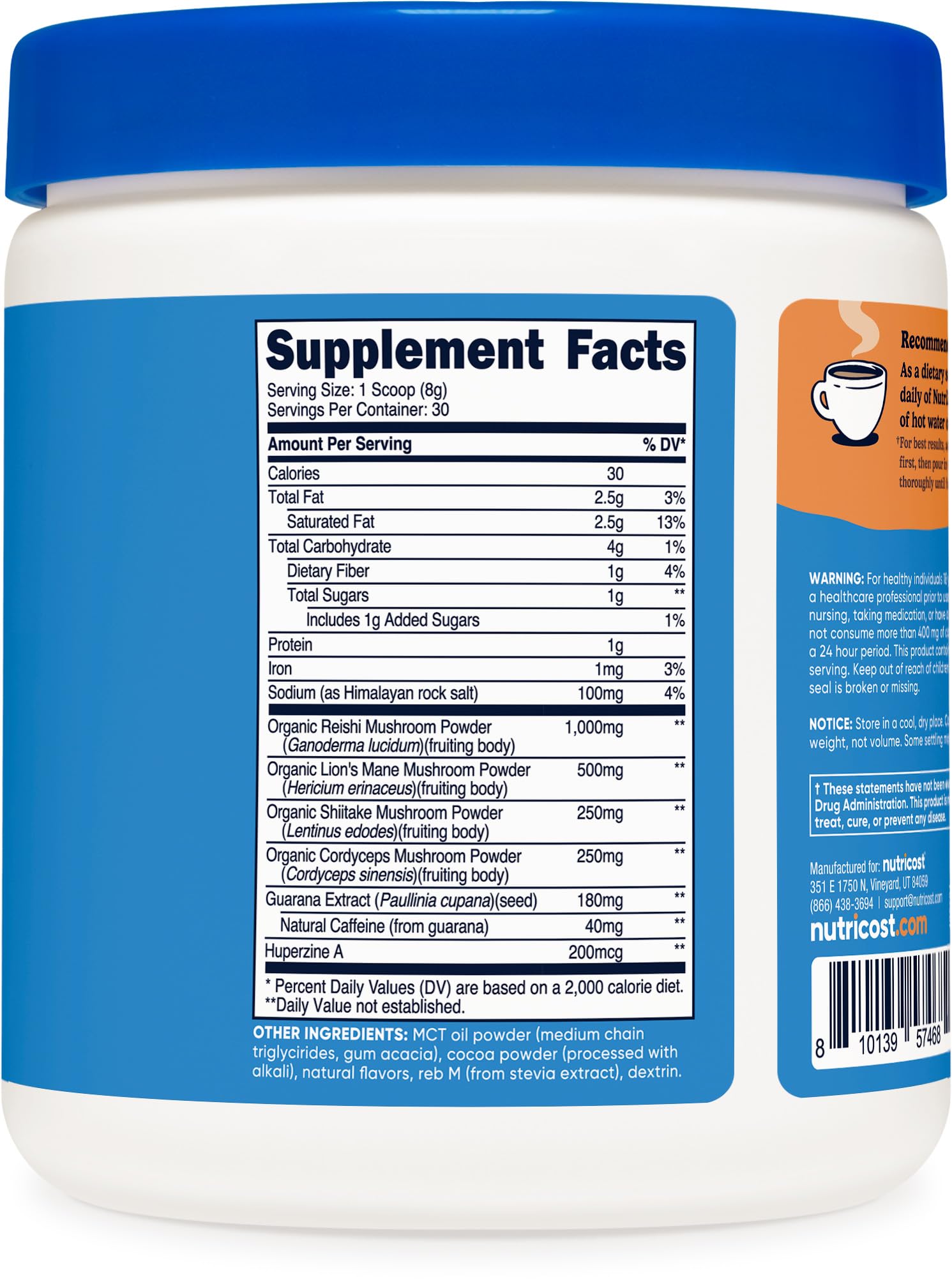 Nutricost Hot Cocoa Adaptogenic Mushroom Drink preparation process