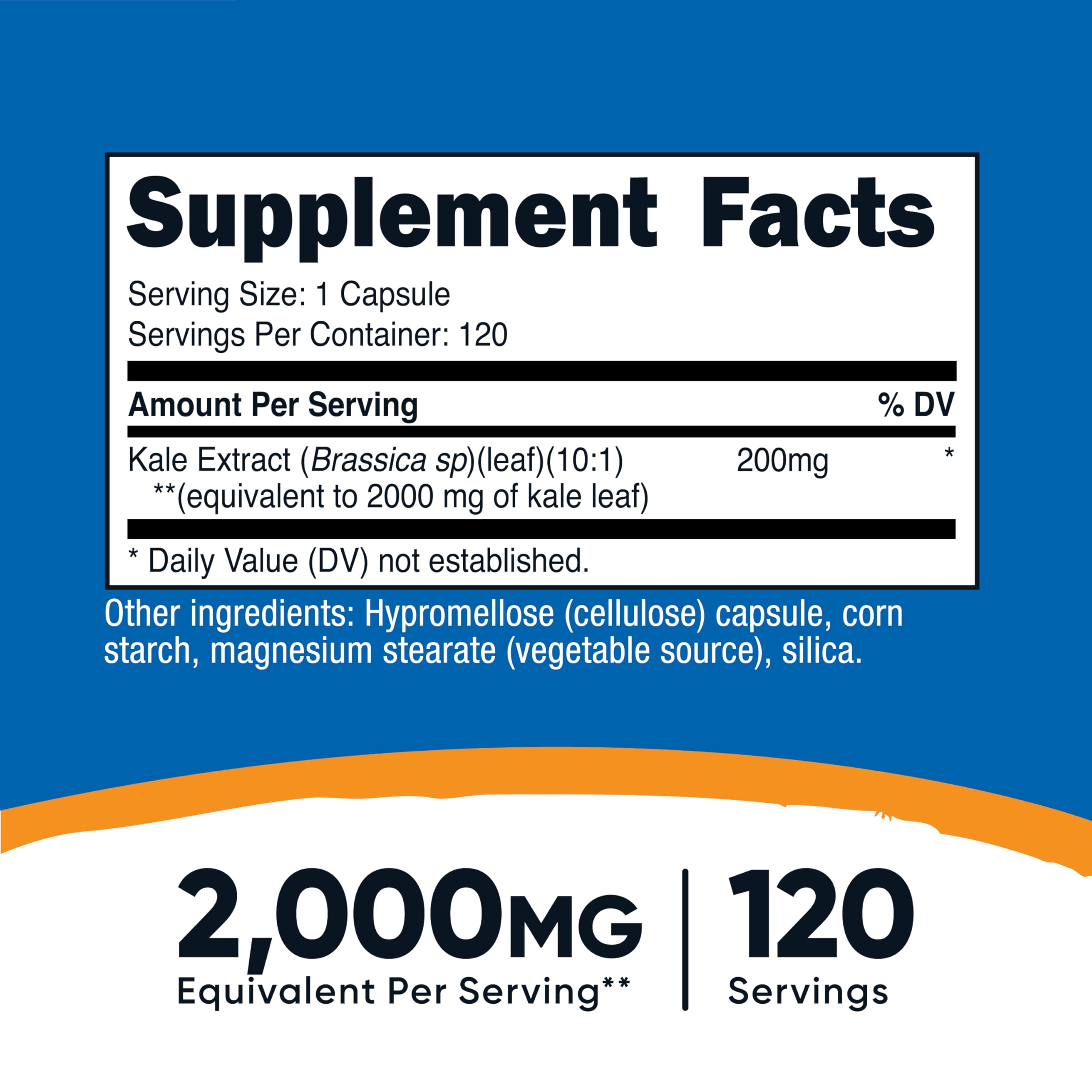 Nutricost Kale Extract Capsules 200mg bottle with label