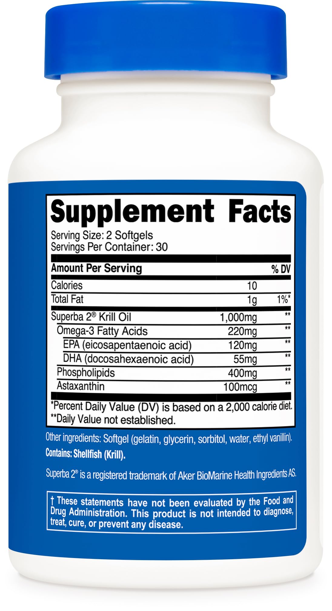 Nutricost Krill Oil Softgels 1000mg ingredients list