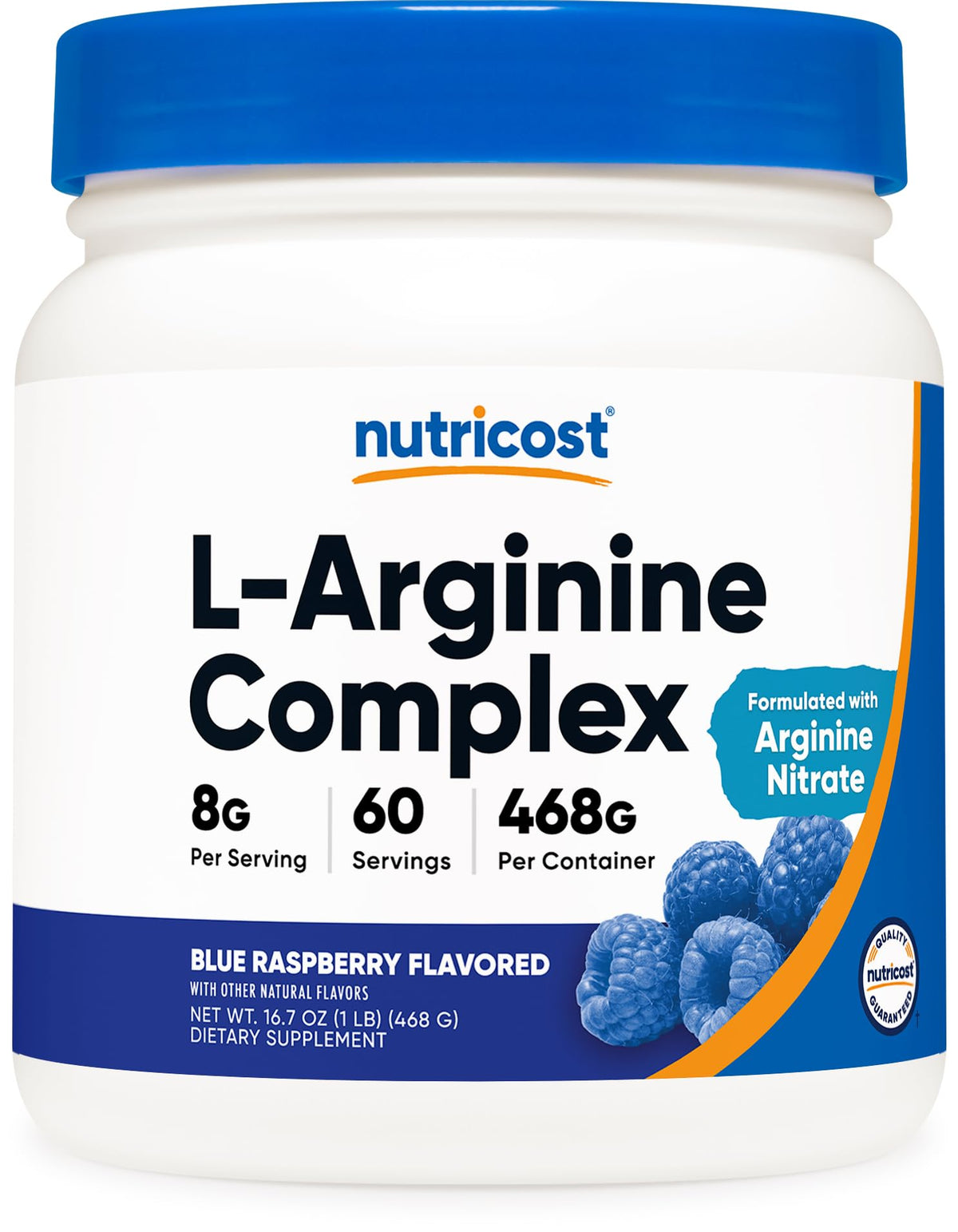 Nutricost L-Arginine Complex Powder 590g front view