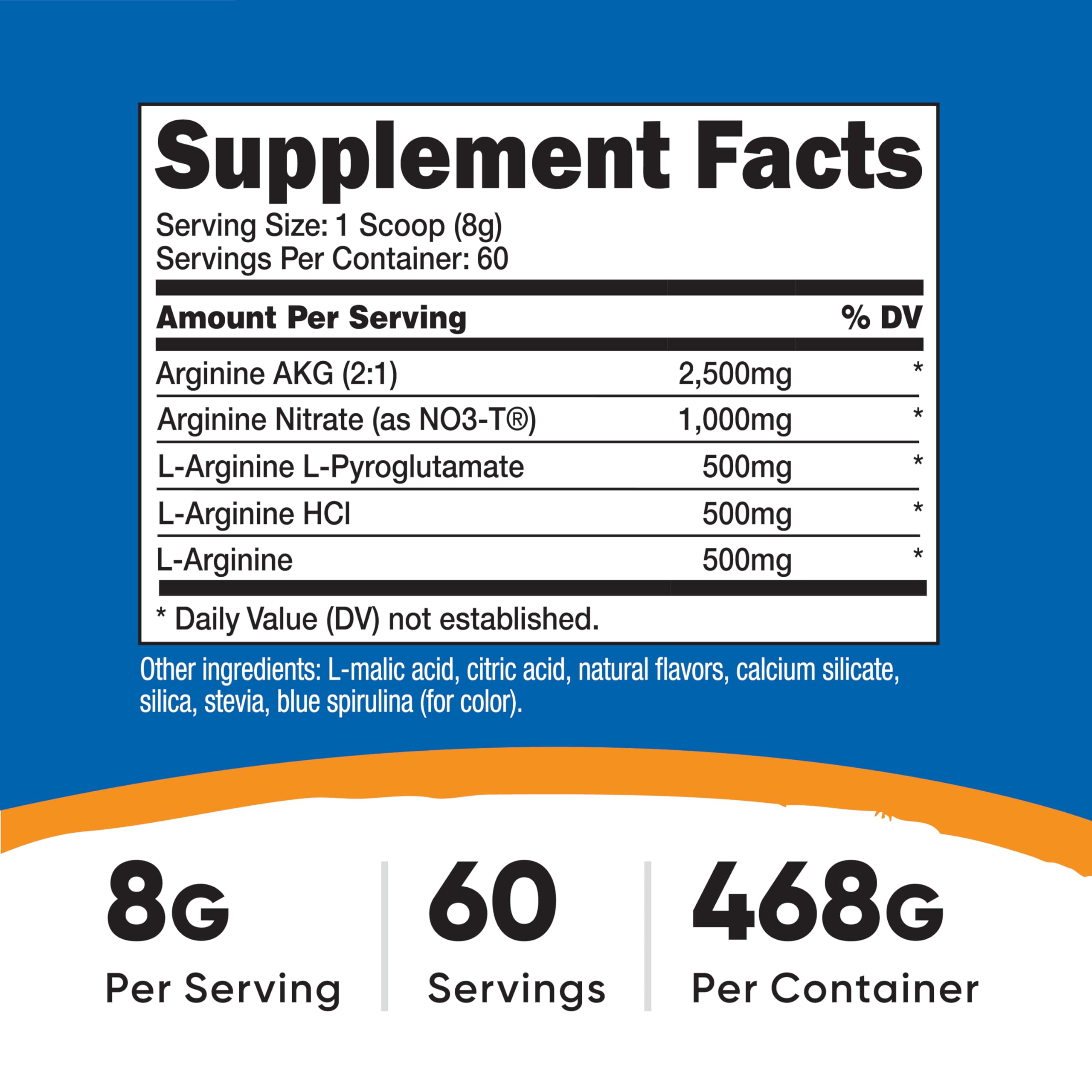 Nutricost L-Arginine Complex Powder 590g Fruit Punch flavour