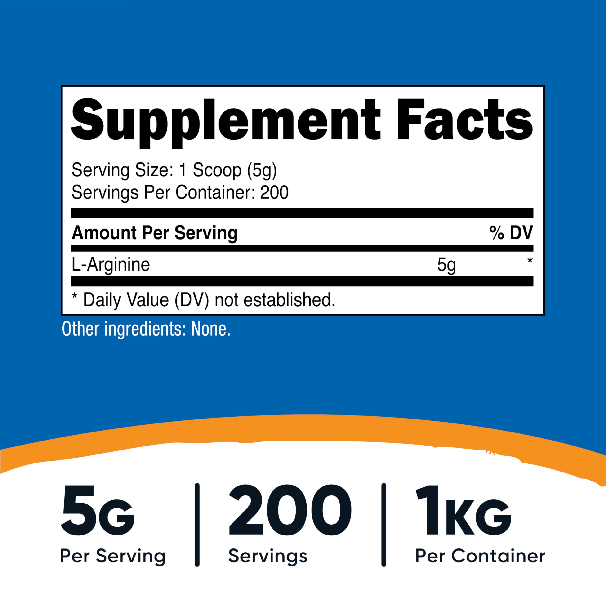 Nutricost L-Arginine Powder 1KG side view