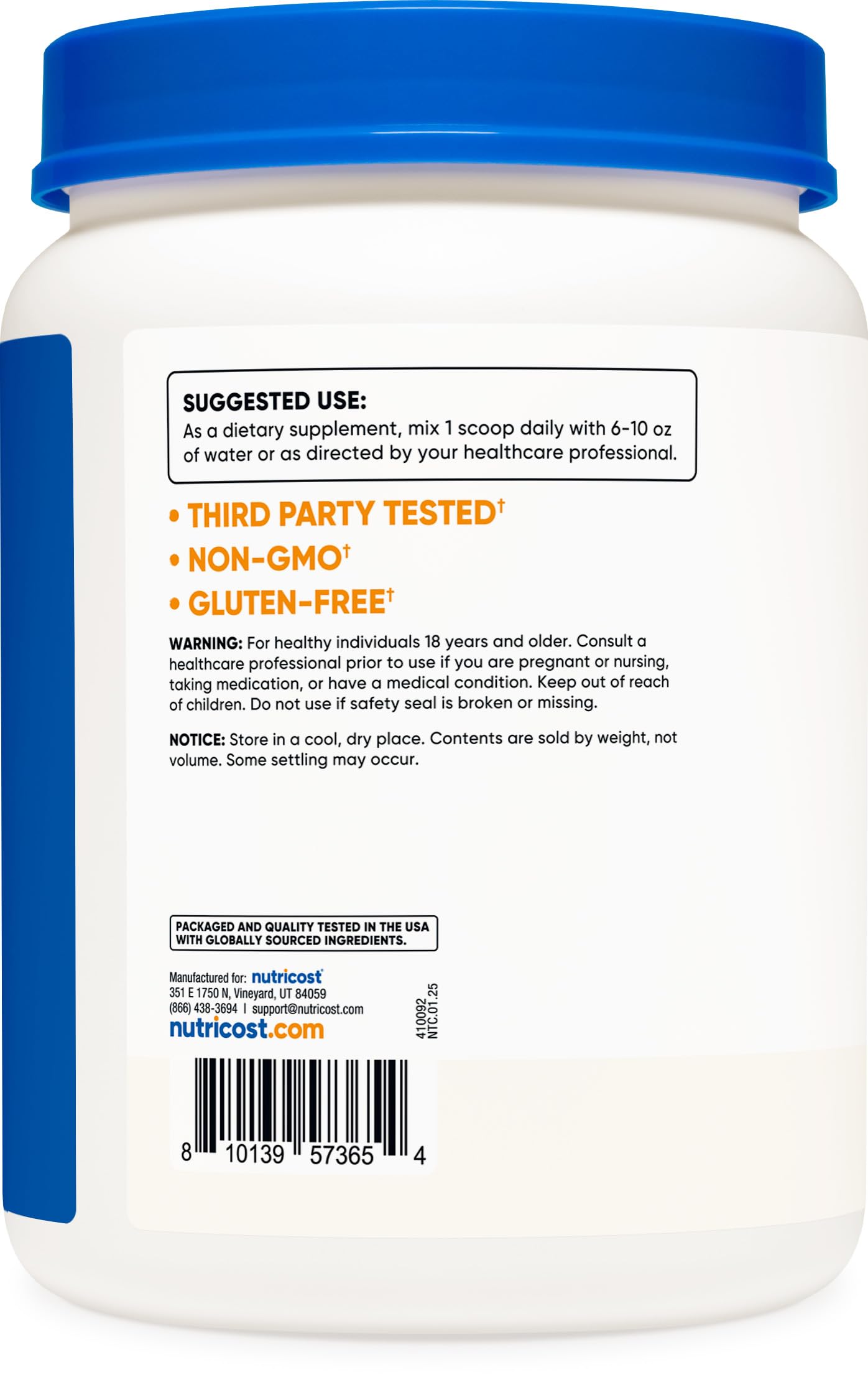 Nutricost L-Arginine Powder 1KG with scoop