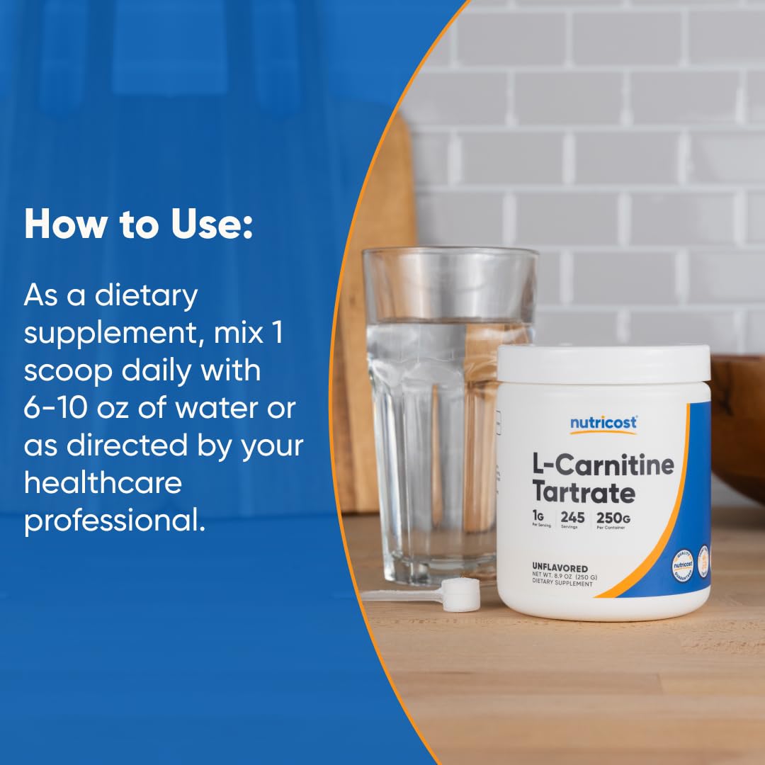 Nutricost L-Carnitine Tartrate Powder 250g lifestyle scene
